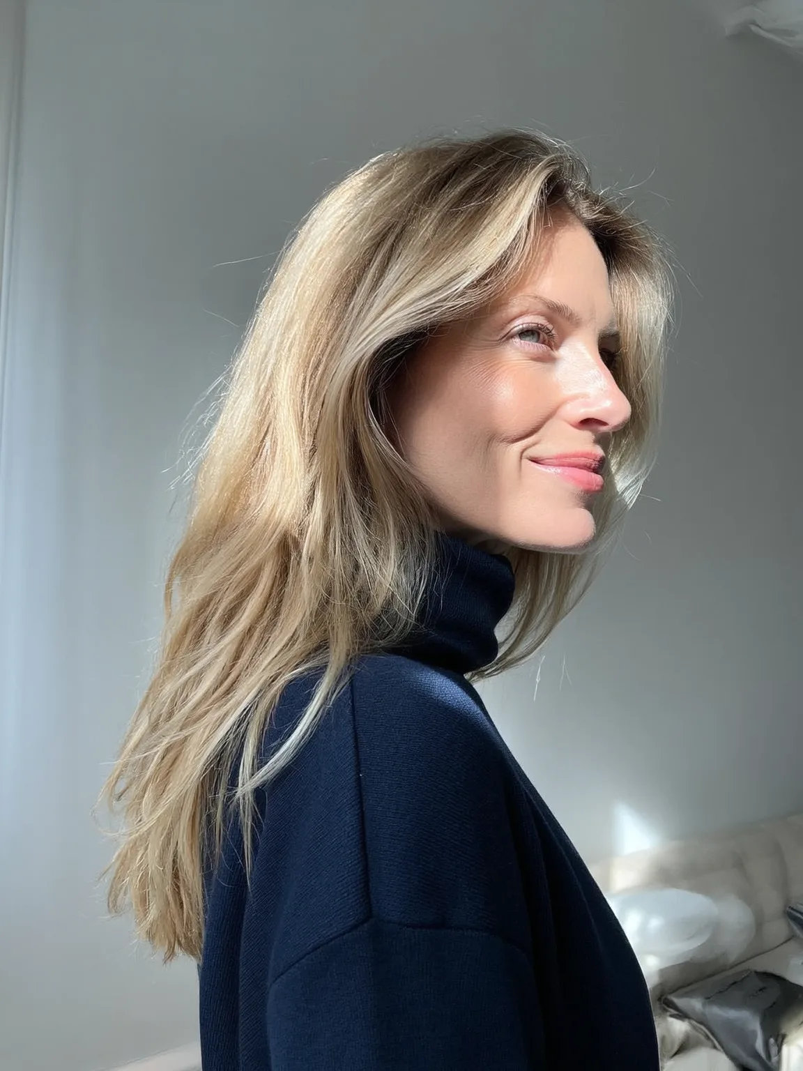 Long Tapered Layers in Sandy Blonde with Natural Sheen